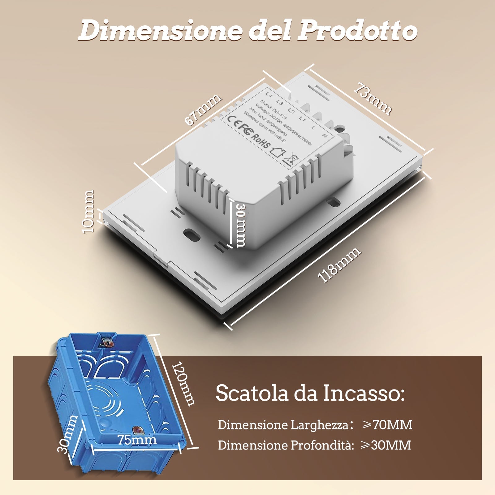 Bseed Matter 118 Type Wall Switch Wifi Touch Light Switch 1/2/3 Gang Light Switches Bseedswitch 