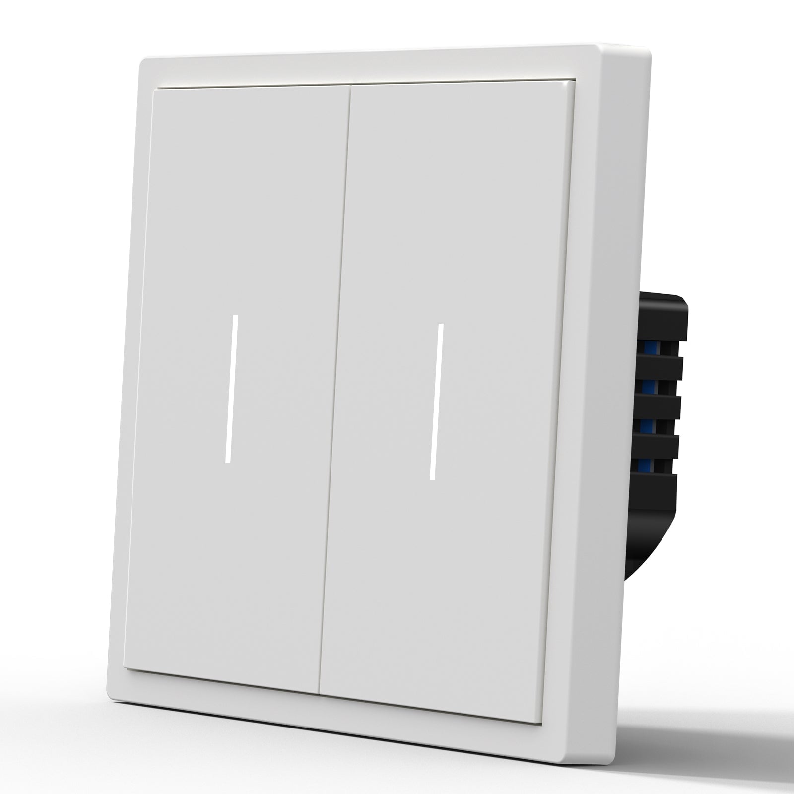 BSEED Scale Serie Smarter WLAN-Lichtschalter (mit Neutralleiter) Lichtschalter Bseedswitch Weiß 1 Stück/Packung 2 Fach