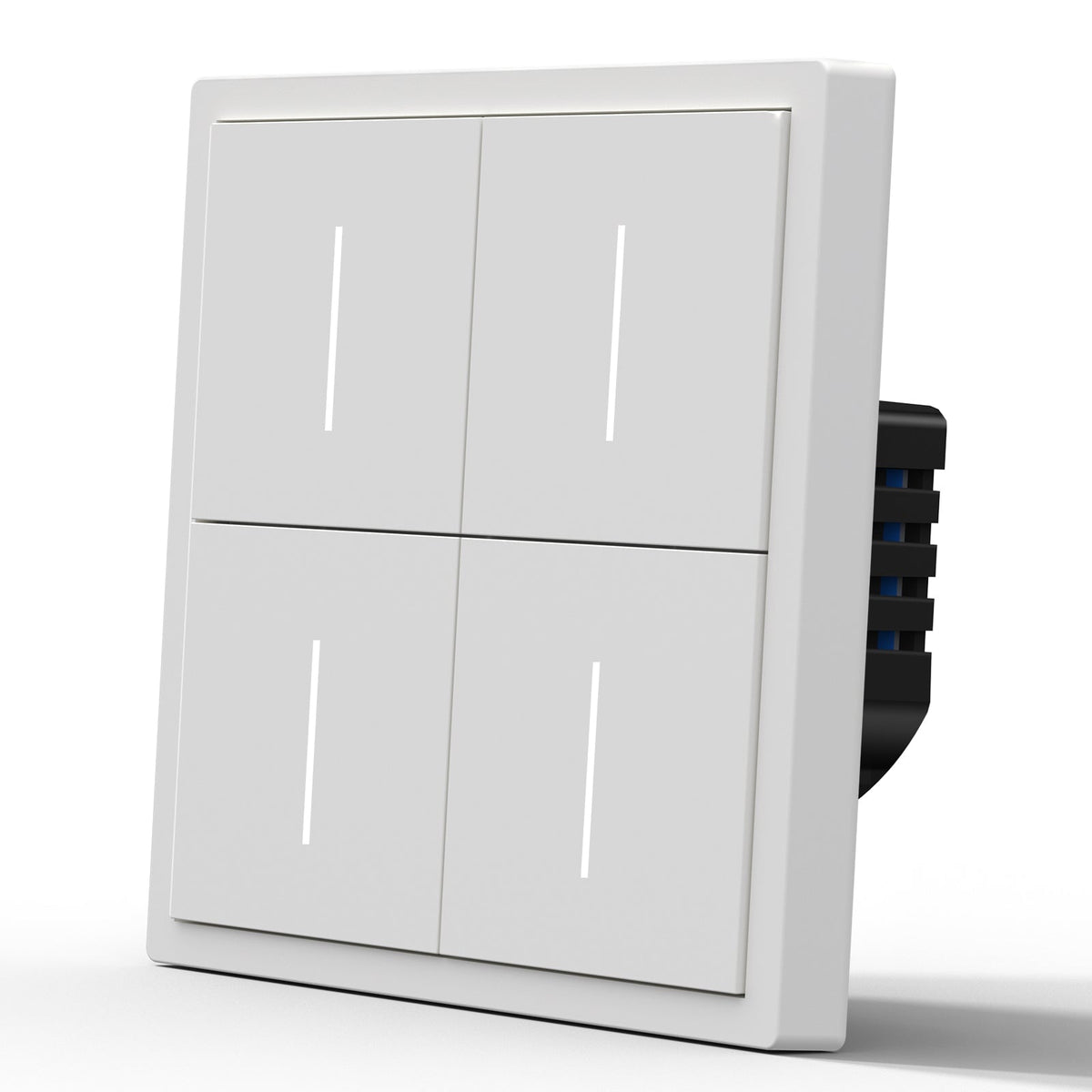 Interruptor de Luz Inteligente WiFi Serie BSEED Scale (Con Neutro) Interruptores de Luz Bseedswitch Blanco 1 Unidad/Paquete 4 Gang