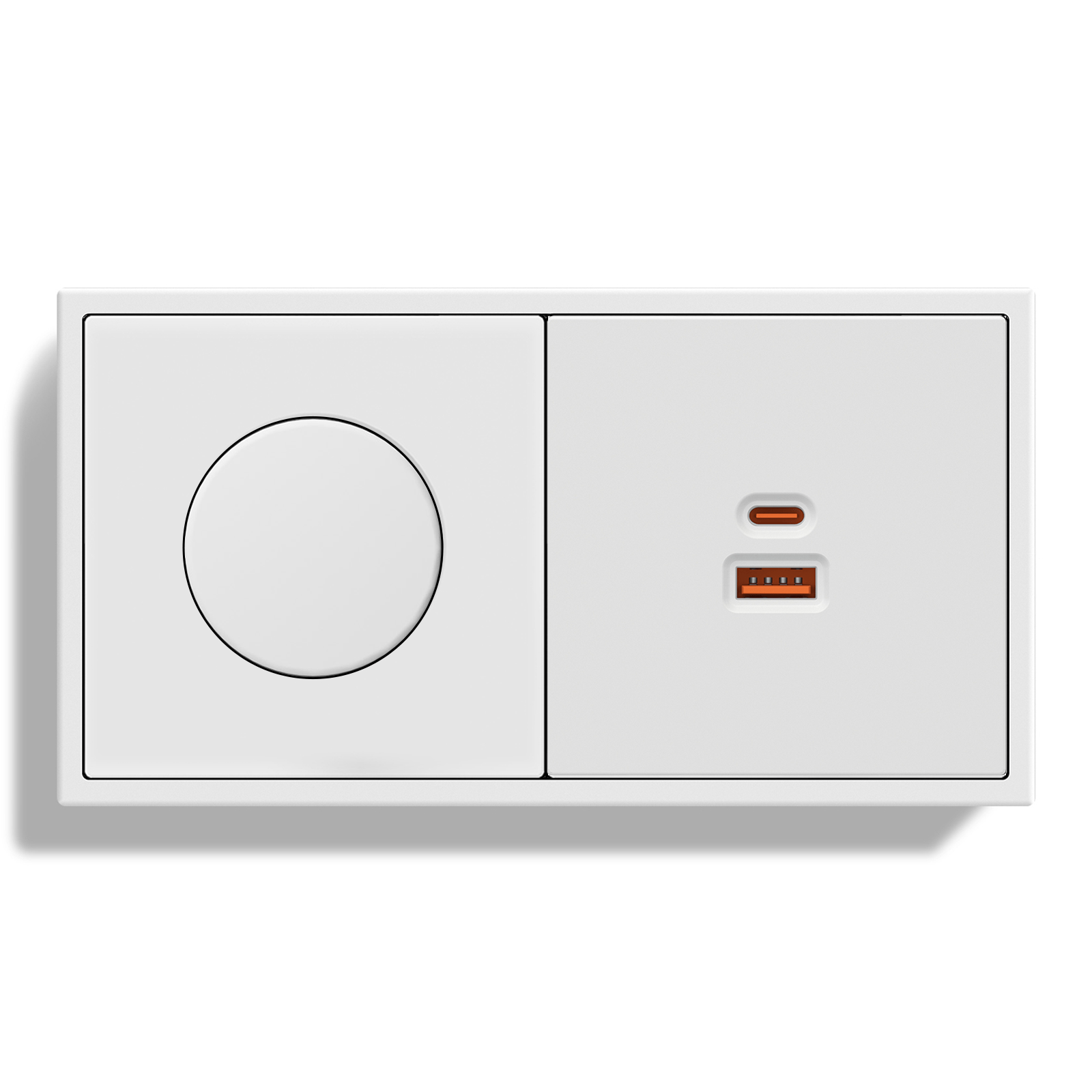 Grand Series Dimmer Switch Rotating Switch with Clamping Technology 500W dimmer switch Bseedswitch white Dimmer Switch+65W USB-C 