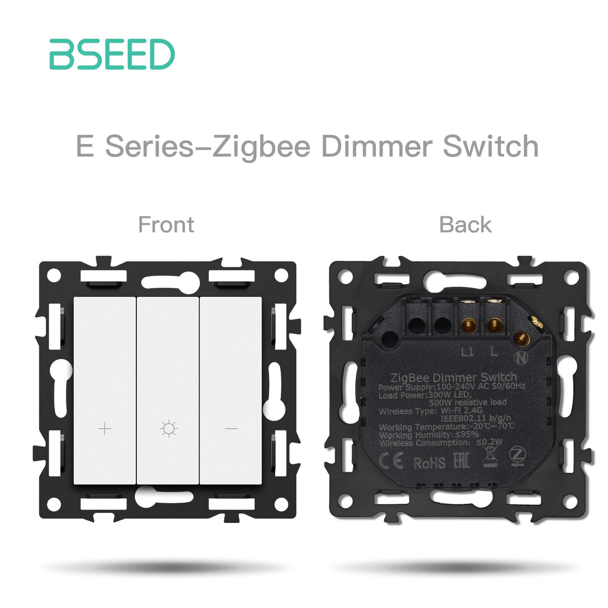 BSEED DIY Part Customized Free Combinations Mechanical Switch Socket Insert White Color Crystal Glass Panel Light Switches Bseedswitch Zigbee Dimmer Switch 
