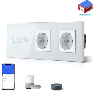 Bseed Smart WiFi Dimmer Switches With Normal EU Standard Wall Sockets 228mm White color ship form Germany Light Switches Bseedswitch 