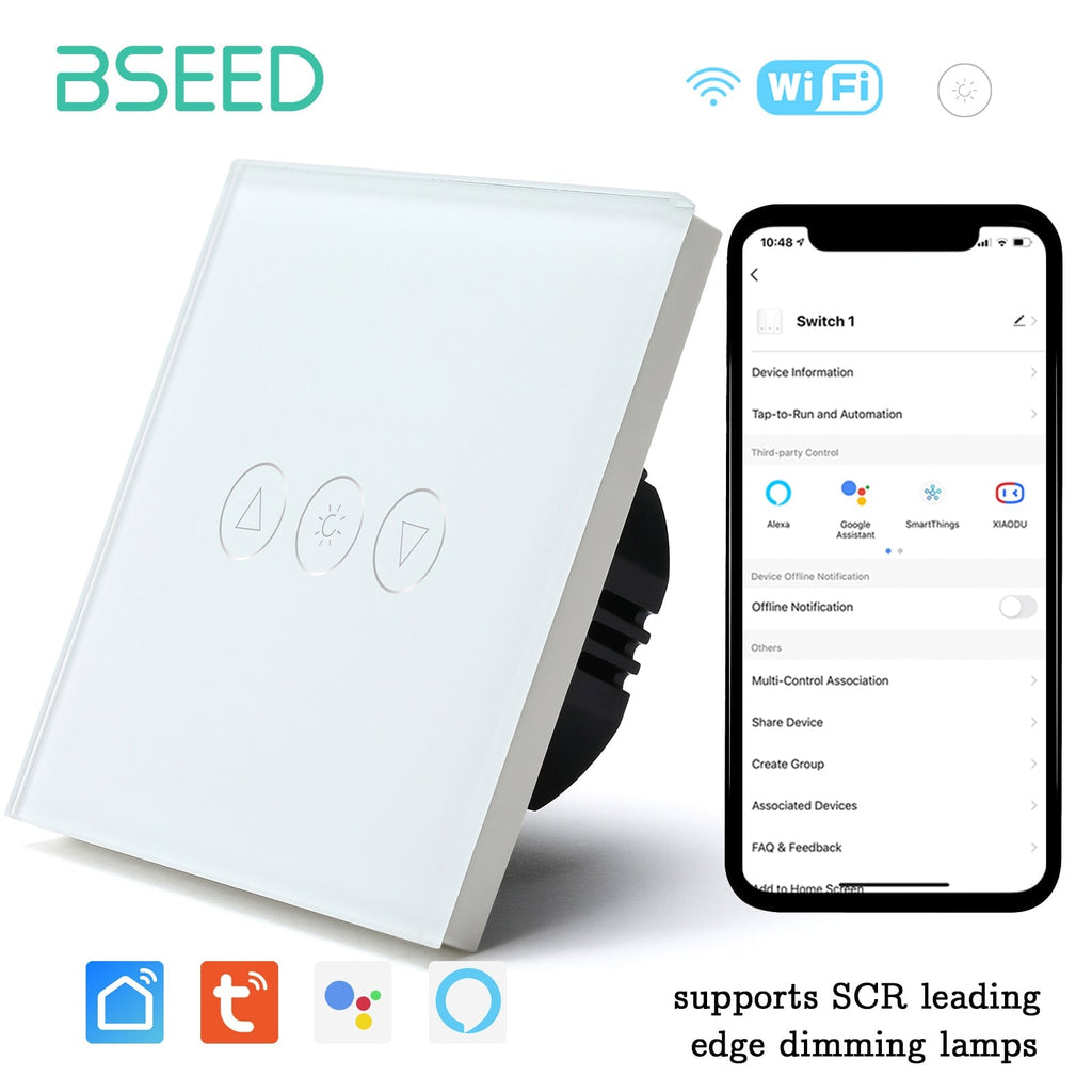 Bseed Smart Wifi Light Dimmer 1 Gang Wireless Wifi For Smart Home Wall Plates & Covers Bseedswitch 