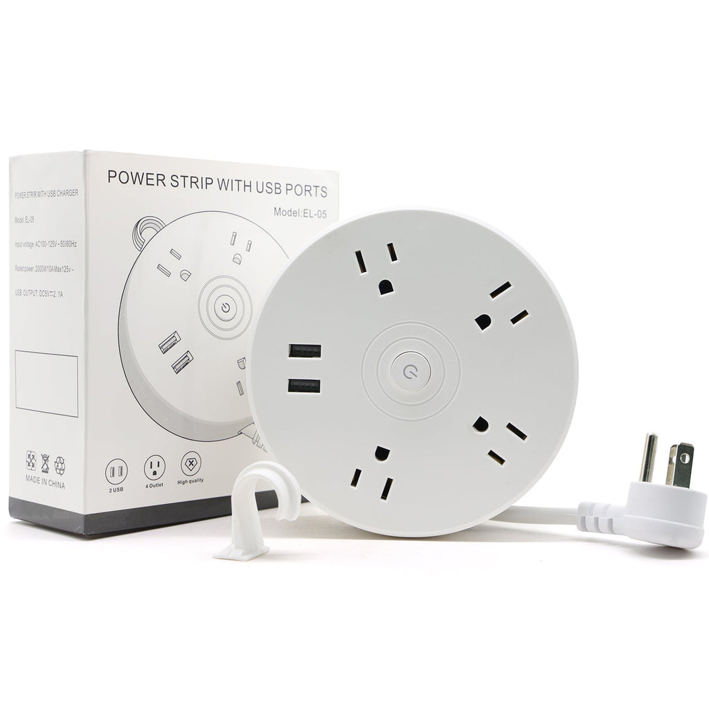 BSEED US Standard Disc Socket Quadruple Socket With USB White Color Power Outlets & Sockets Bseedswitch 