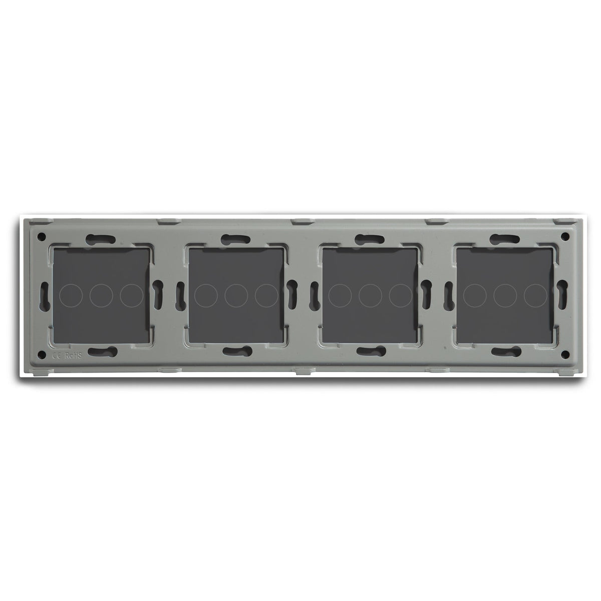 BSEED Panneau en verre seul 299mm 4x 1/2/3 Gang nacré DIY avec cadre métallique, interrupteurs Bseedswitch 