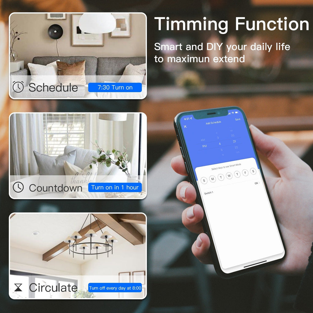 BSEED Single Line Wifi Light Switch 1/2/3 Gang 1/2/3 Way Smart Switch