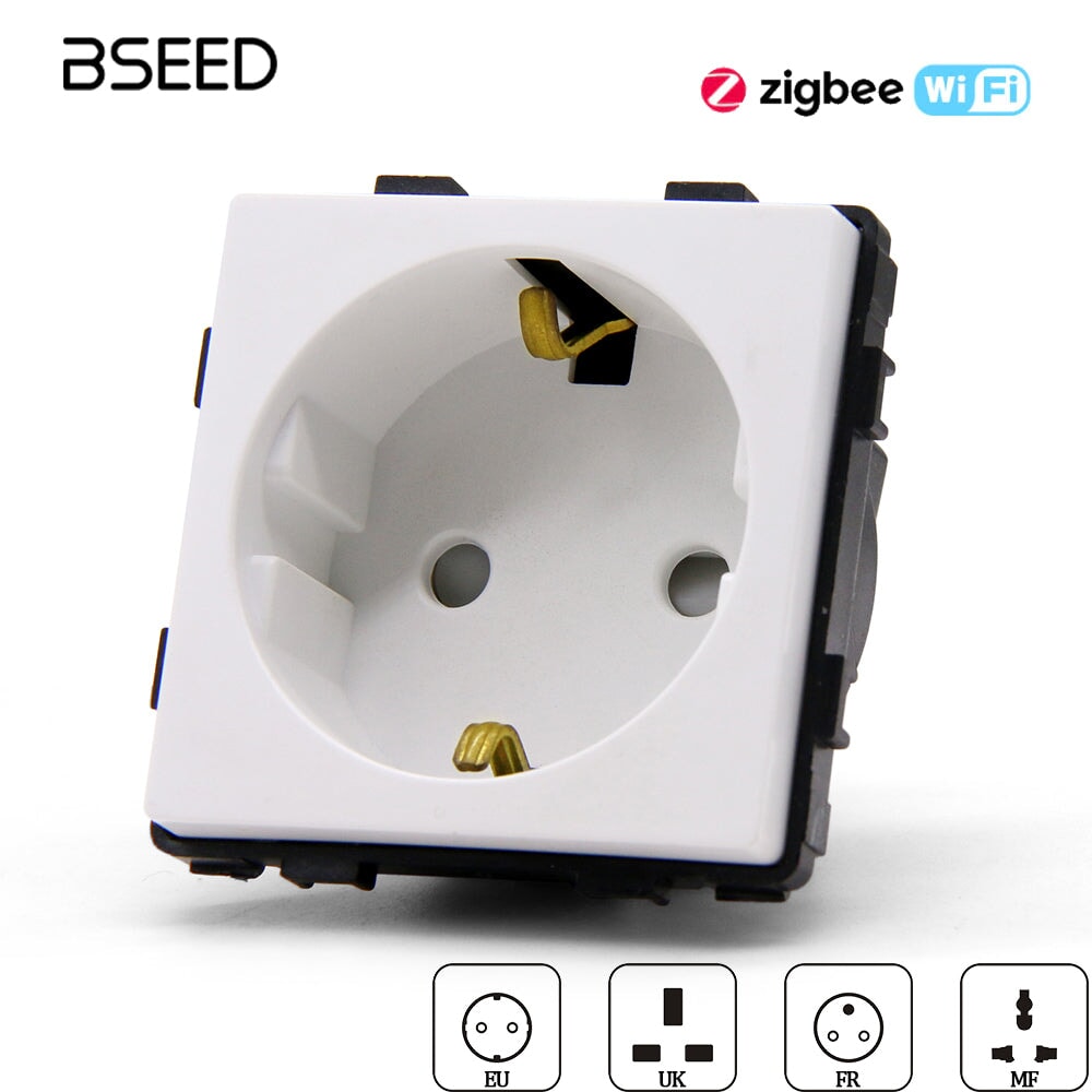 BSEED EU/FR/ UK/MF Standard Wall Socket Function Key Touch WiFi Zigbee type