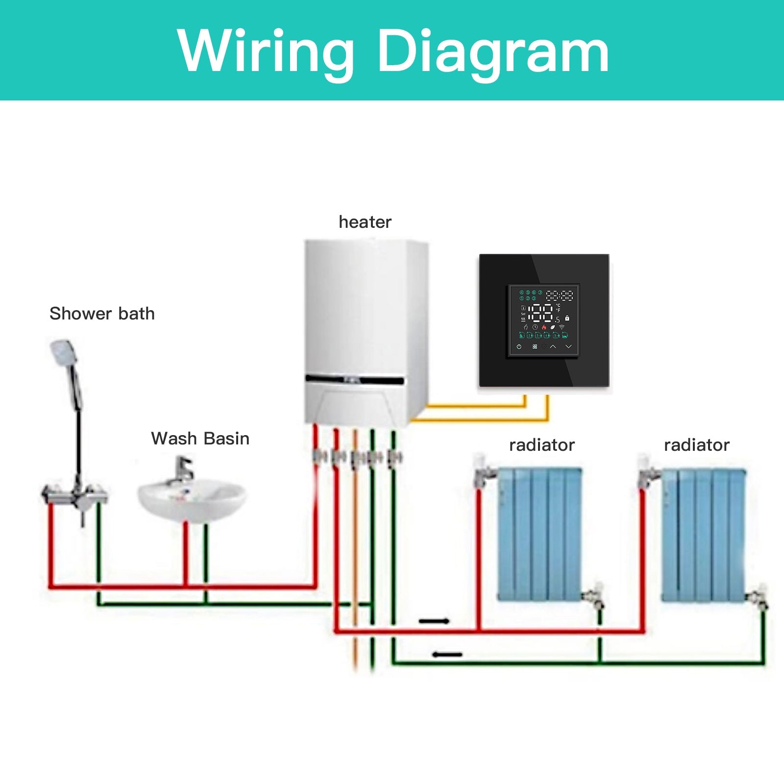 Thermostat Wiring Diagram Hot Water Cylinder Thermostat Setting BSEED Touch LED Screen Electric Floor Heating Water Boiler Room Thermo