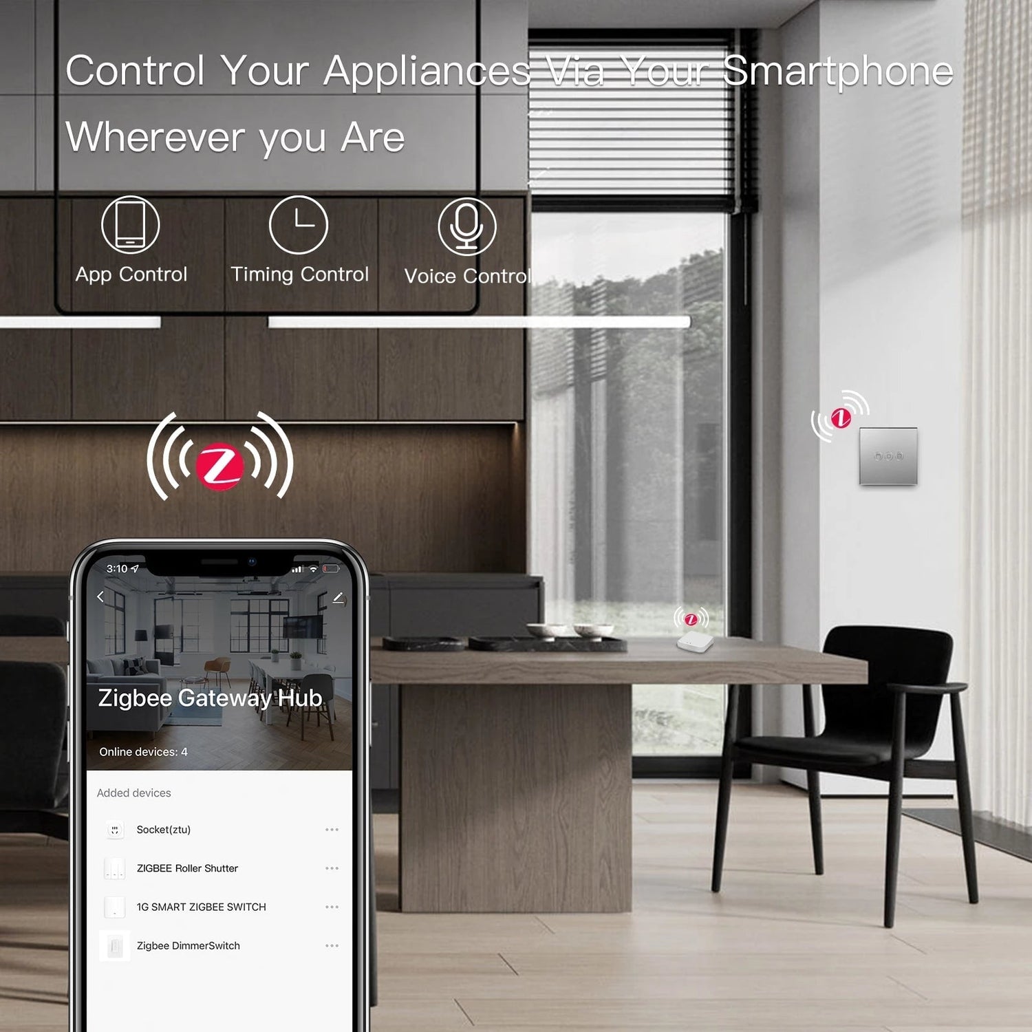 BSEED Zigbee Shutter Switch Smart Wall Touch Switch