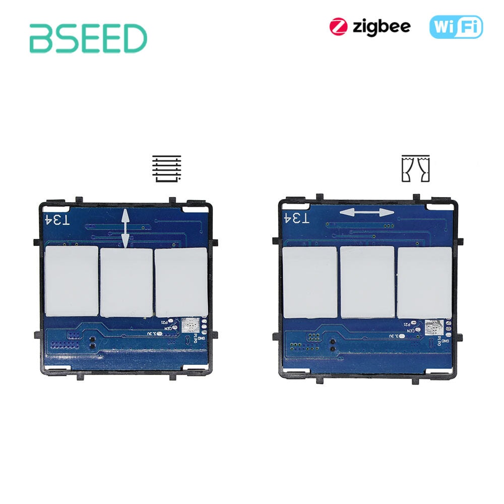 Bseed ZigBee WiFi Curtain / Roller Shutter Switch Function Key Without Glass Panel Windows Bseedswitch 