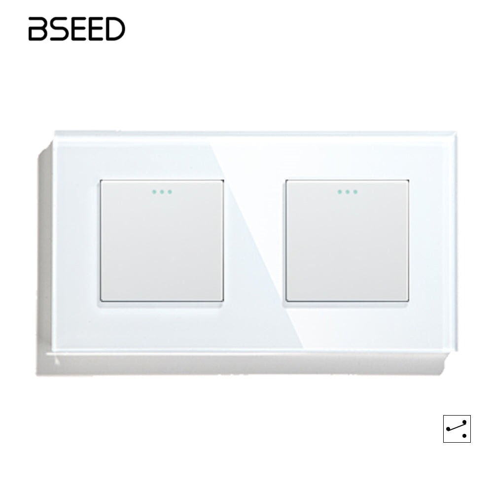 Bseed Button Light Switch 1Gang 1/2/3 Way Mechanical Switches Crossbar Switch Light Switches Bseedswitch 
