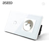 BSEED 1 Gang Touch Dimmer Switch With Normal FR Socket Wall Plates & Covers Bseedswitch 