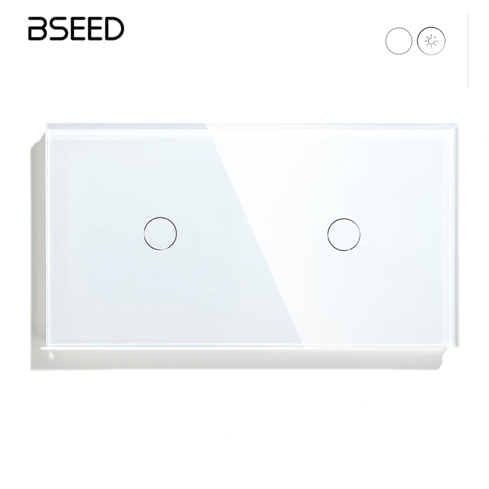 Bseed Touch Light Switch 1/2/3 Gang 1Way With Dimmer Switch Glass Panel 157mm Light Switches Bseedswitch 