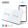 Bseed Double WiFi Touch Roller Shutter Switch 157mm Crystal Glass Panel Smart Blind Work With Tuya App Bseedswitch 