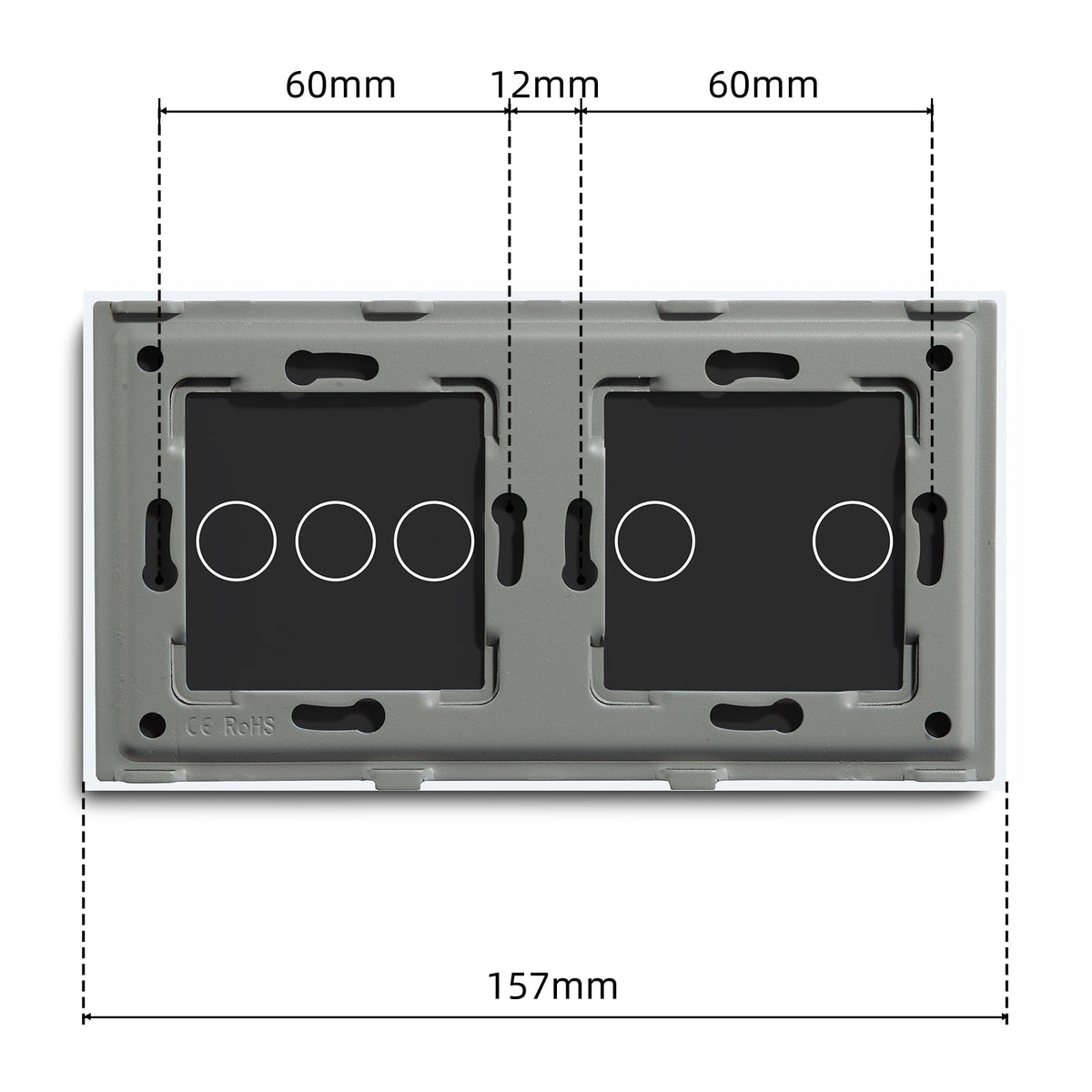 Bseed Glazen paneel light switch-paneel 157mm Dubbel schakelpaneel Bseedswitch 