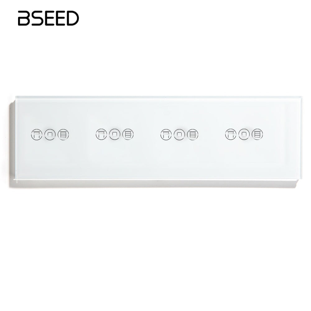 BSEED WiFi Quadruple Roller Shutter Switch Touch Panel Voice Control 299mm Shutters Bseedswitch 
