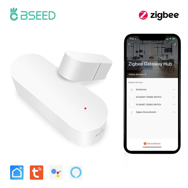 BSEED ZigBee Door Sensor Switch Door Detector Smart Home Security Alarms For Home Door Keyhole Escutcheons Bseedswitch 