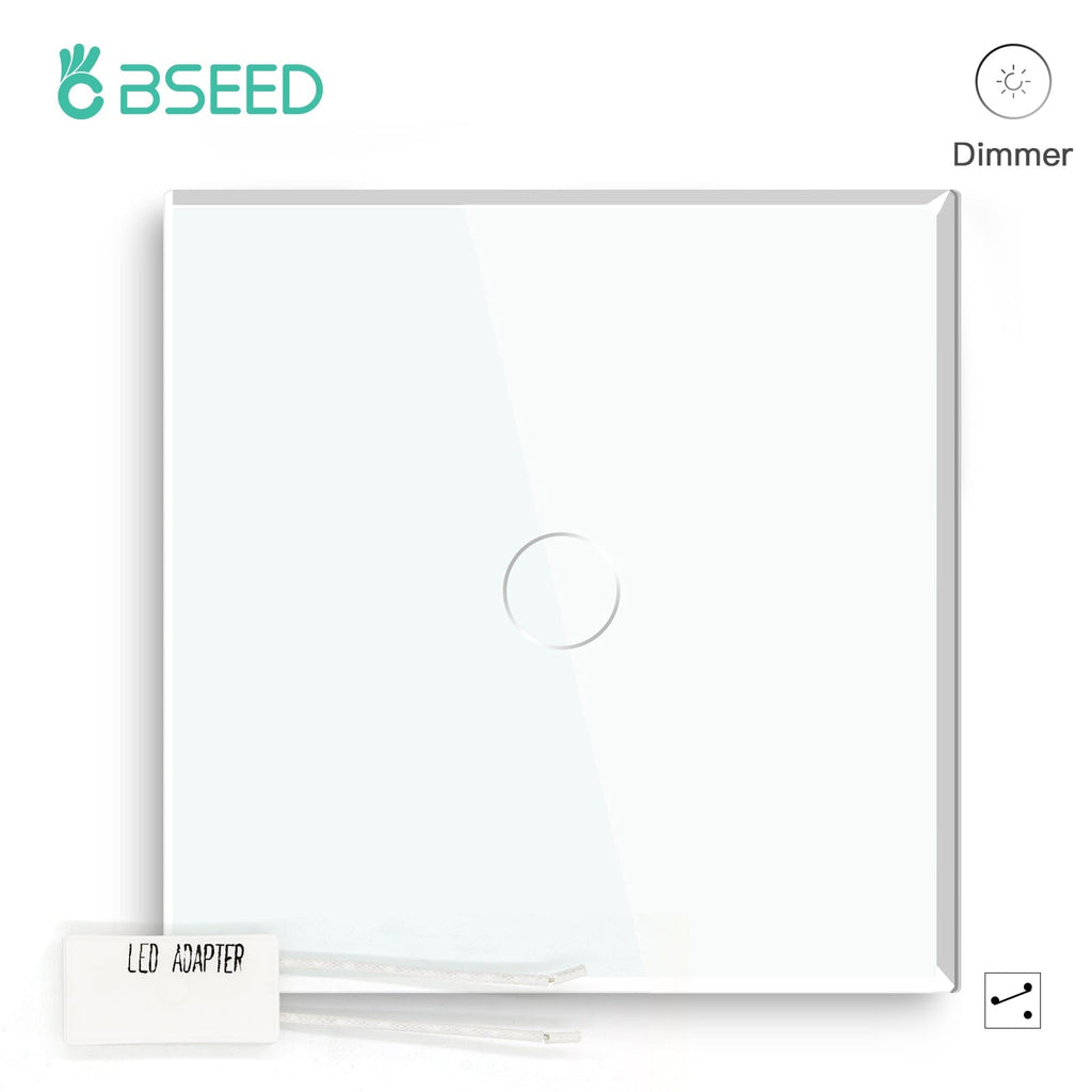 Bseed Touch Dimmer Switch 1/2 Gang 1/2 Way Light Switches Bseedswitch White Touch Dimmer Switch 1 Gang 2 Way