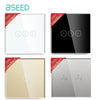 BSEED 86mm Crystal Glass Panel With Metal Pearl 1/2/3 Gang Only Panel Bseedswitch 