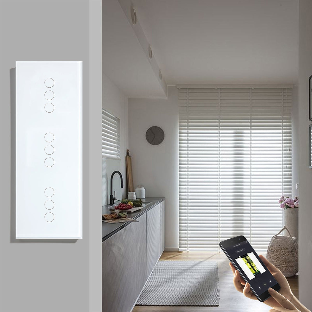 alt
BSEED WiFi drievoudige rolluikschakelaar touchpaneel spraakbediening 228mm rolluiken Bseedswitch 