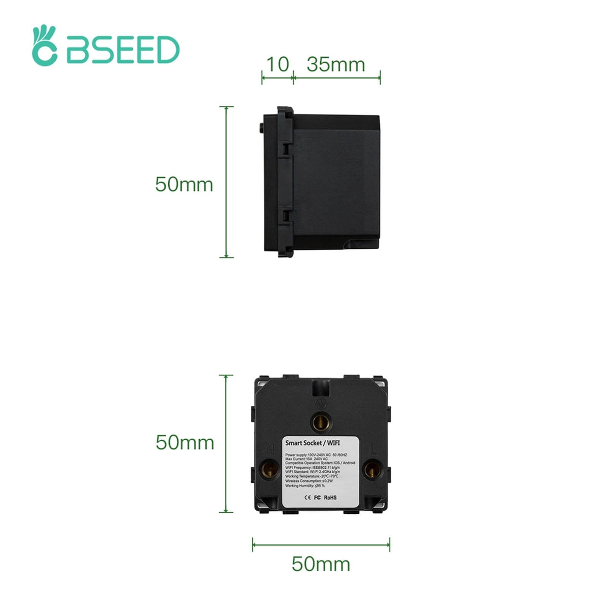 BSEED EU standard Function Key Wifi Energy Monitoring Socket DIY Parts ...