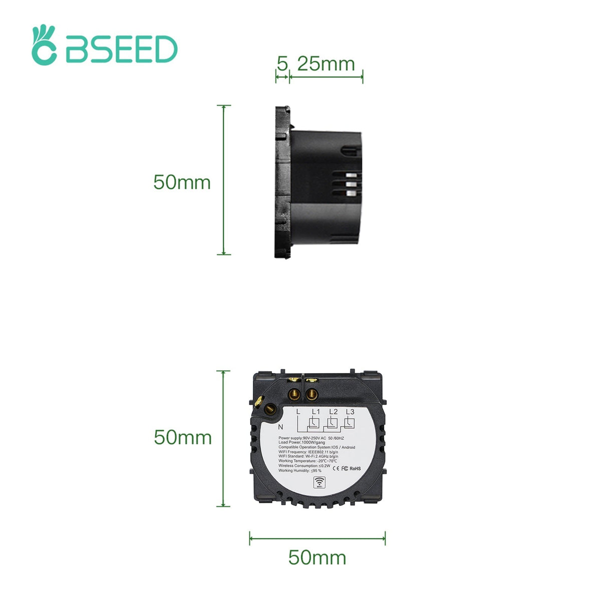 Bseed ZigBee Wifi light switch 1/2/3 Way Functietoets DIY-onderdelen light switches Bseedswitch 
