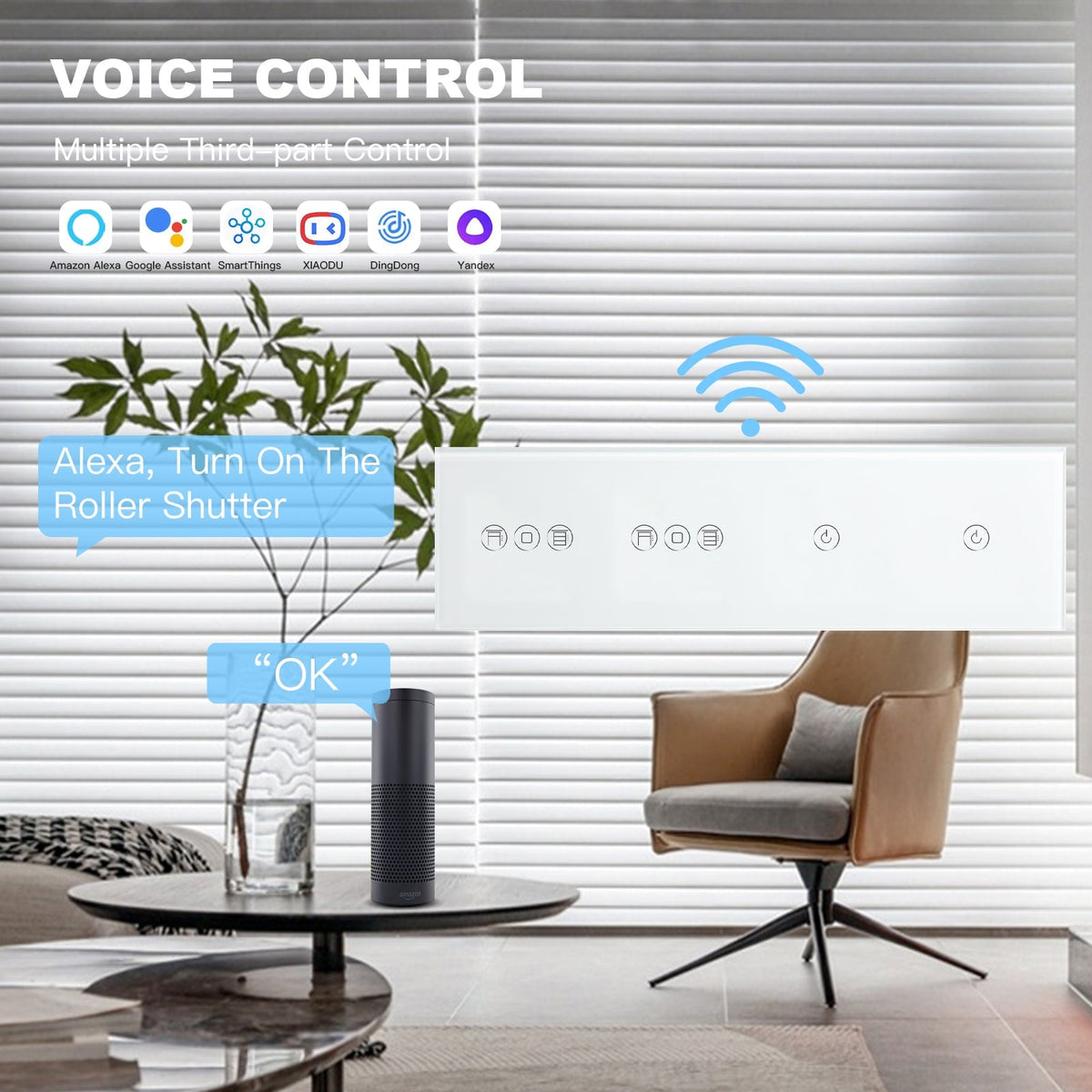 BSEED Interrupteur WiFi double 1/2/3 Gang avec double interrupteur pour volet roulant, interrupteurs d’éclairage 299 mm Bseedswitch 