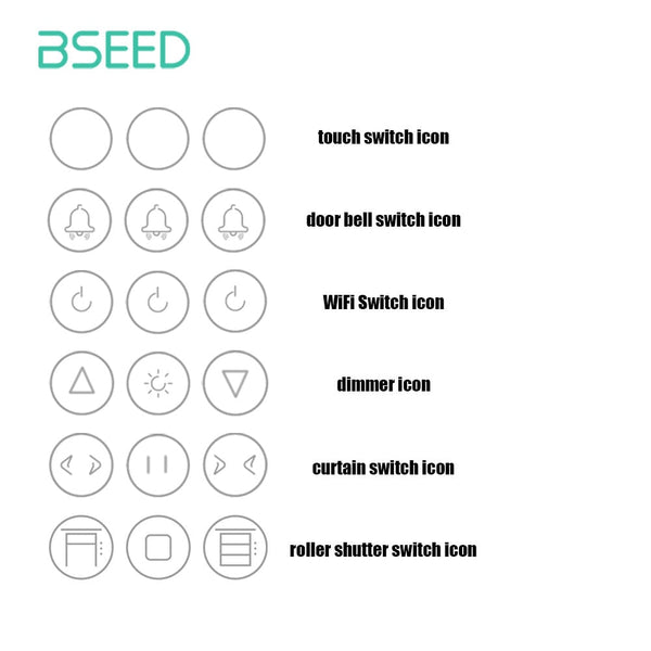 Bseed 47mm Glass Panel Switch DIY Part With Or Without Icon Bseedswitch 